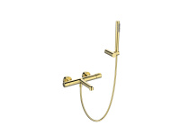UNO Смеситель для ванны и душа в комплекте с ручным душем, шлангом и держателем, золото UNO-VASM/DFS-ORO