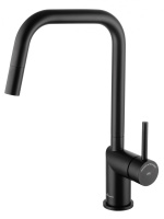 Смеситель для кухни с выдвижным изливом WONZON & WOGHAND, Черный матовый (WW-6018-MB) - Gidratop.ru изображение