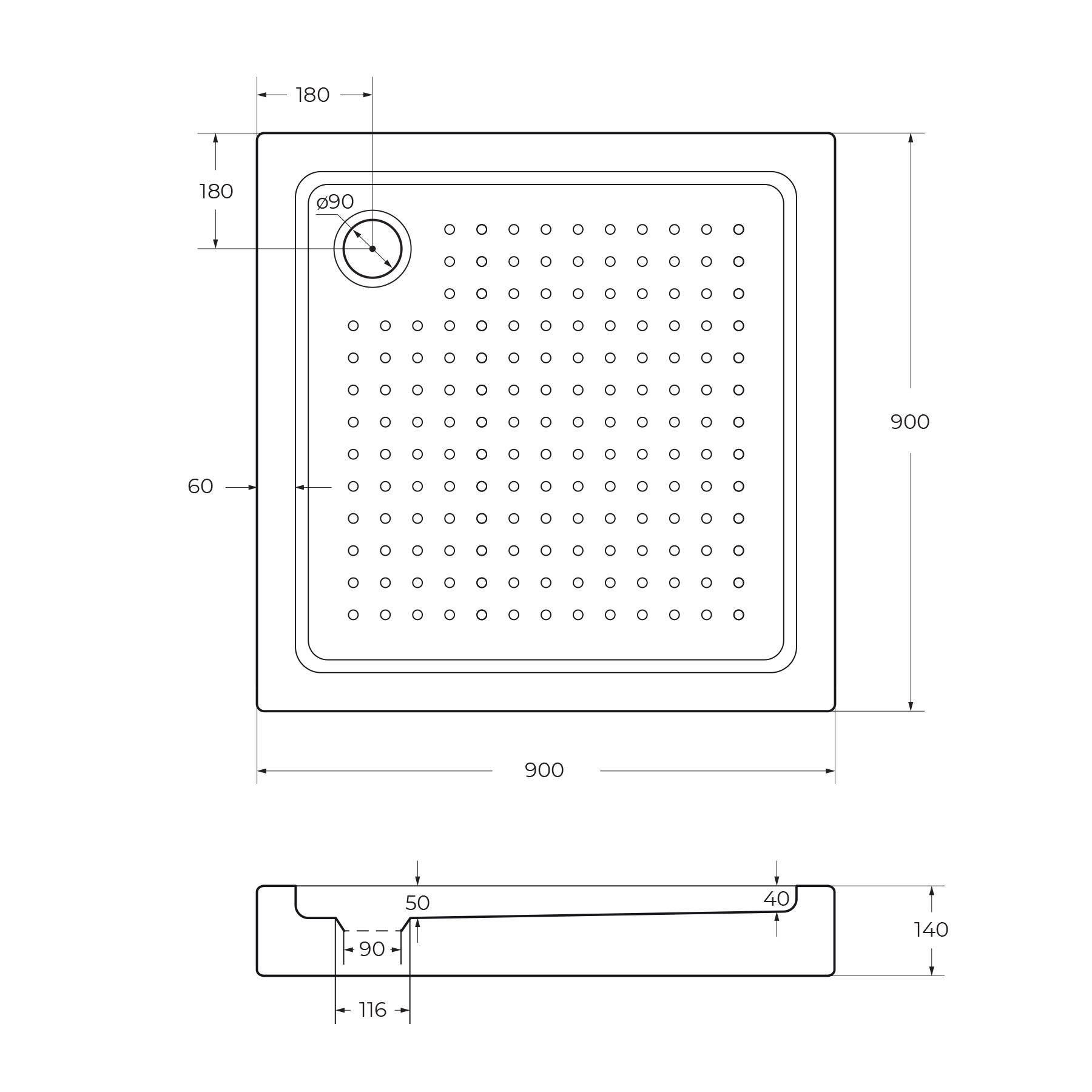Акриловый поддон CEZARES TRAY-A-A-90-15-W0 - Gidratop.ru изображение