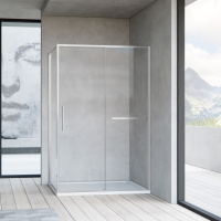 Душевой уголок Slim Soft VSR-1SS9012CLBN, 1200*900, брашированный никель, стекло прозрачное - Gidratop.ru изображение