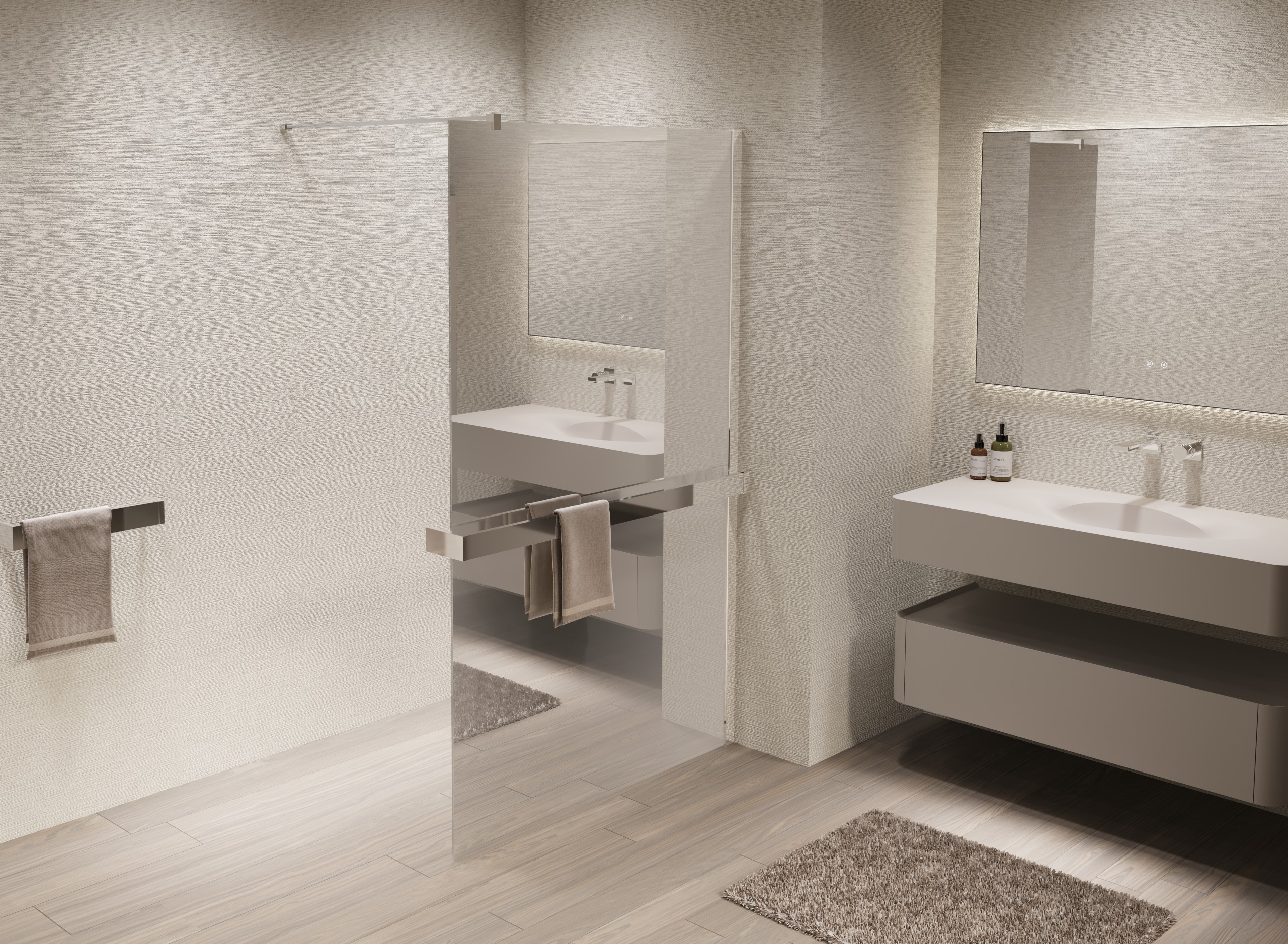Душевая перегородка Walk-In VSW-1HR900MR, 900*2000, хром, стекло зеркальное - Gidratop.ru изображение