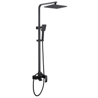 Душевая стойка ABBER Wasserfall AF8616B с изливом, черная матовая - Gidratop.ru изображение