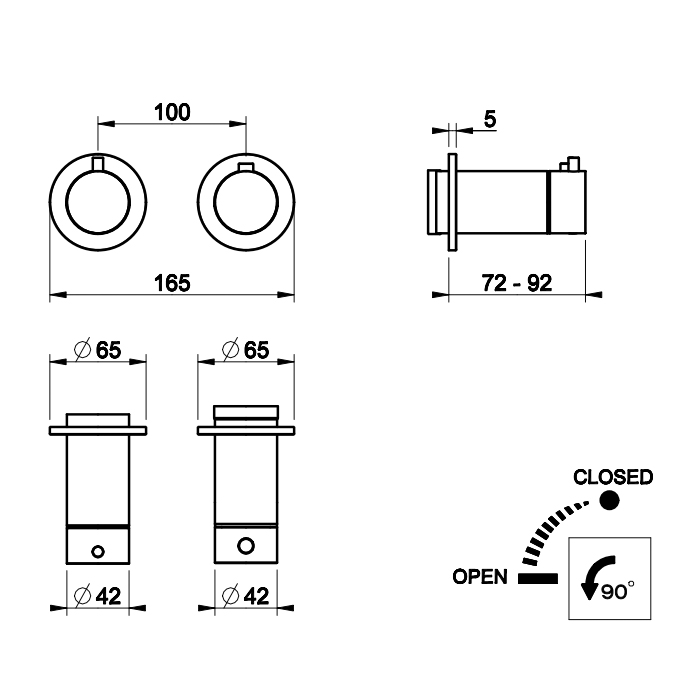Gessi Ingranaggio встраиваемый термостат для душа, с 1 выходом, (внешние части), цвет: хром - Gidratop.ru изображение