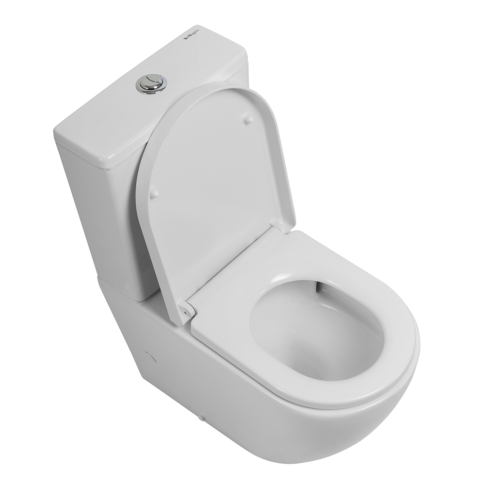 Унитаз-компакт безободковый со смывом TORNADO BelBagno SFERA-TOR BB2141CP-TOR/BB2141T/BB865SC - Gidratop.ru изображение