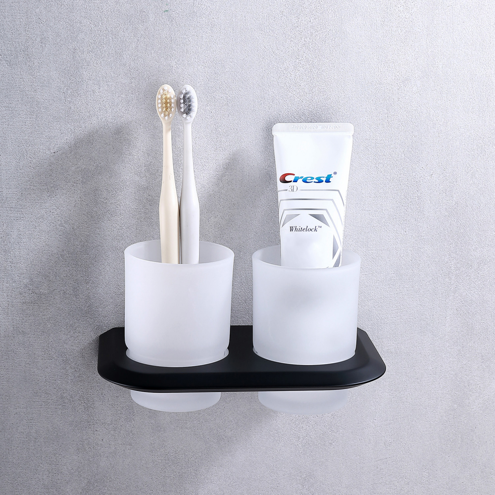 Стакан двойной для зубных щеток ABBER Nord AA1557B черный матовый - Gidratop.ru изображение