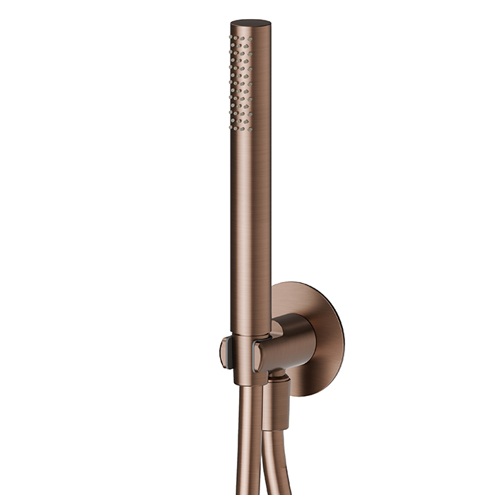 Newform X-STEEL 316 Ручной душ, кронштейн-уголок 1/2", шланг: 150 см, цвет: PVD Brushed copper bronze - Gidratop.ru изображение