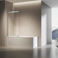 Душевая шторка на ванну VSB-6E900CL-L, 900*1400, хром, стекло прозрачное, левая