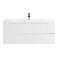 MARINO База под раковину подвесная с двумя выкатными ящиками, Bianco Lucido, 1200x450x500, MARINO-1200-2C-SO-BL-P - Gidratop.ru изображение