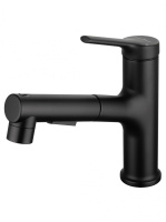 Смеситель для раковины с выдвижным изливом WONZON & WOGHAND, Черный матовый (WW-A40862-MB) - Gidratop.ru изображение