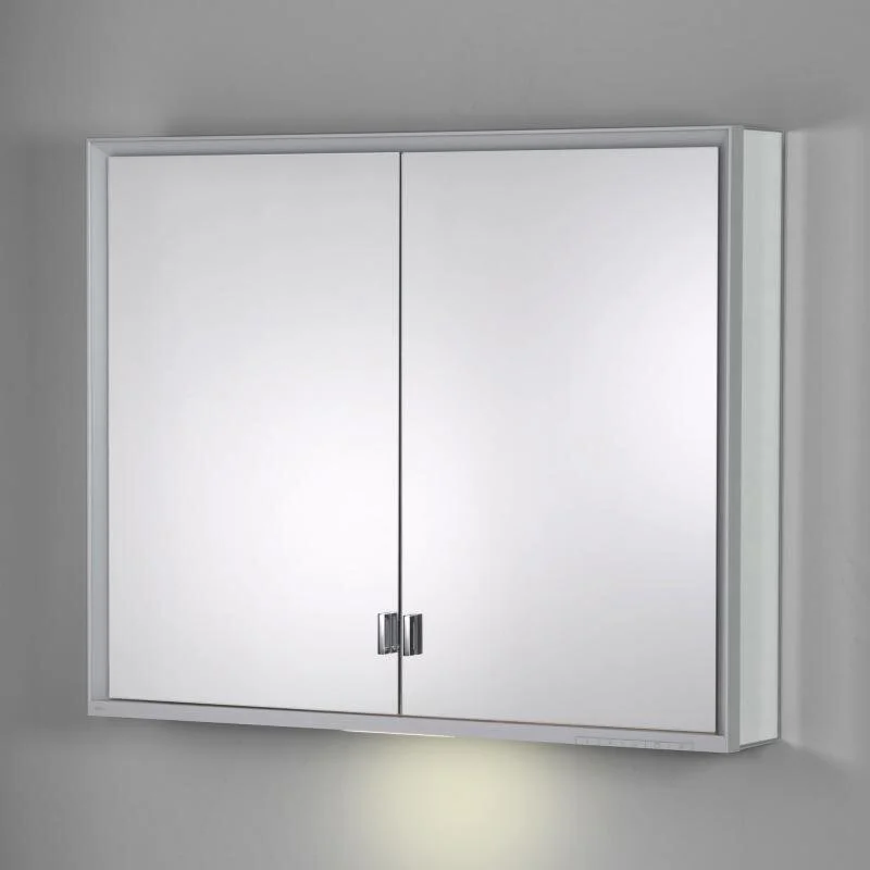 Зеркальный шкаф Keuco Royal Lumos 14304172301, 100 см, с подсветкой, серебристый анодированный/белое стекло - Gidratop.ru изображение