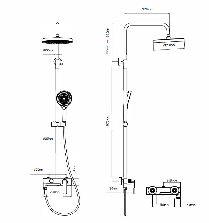 Душевая стойка VSFS-413CH с изливом, хром - Gidratop.ru изображение