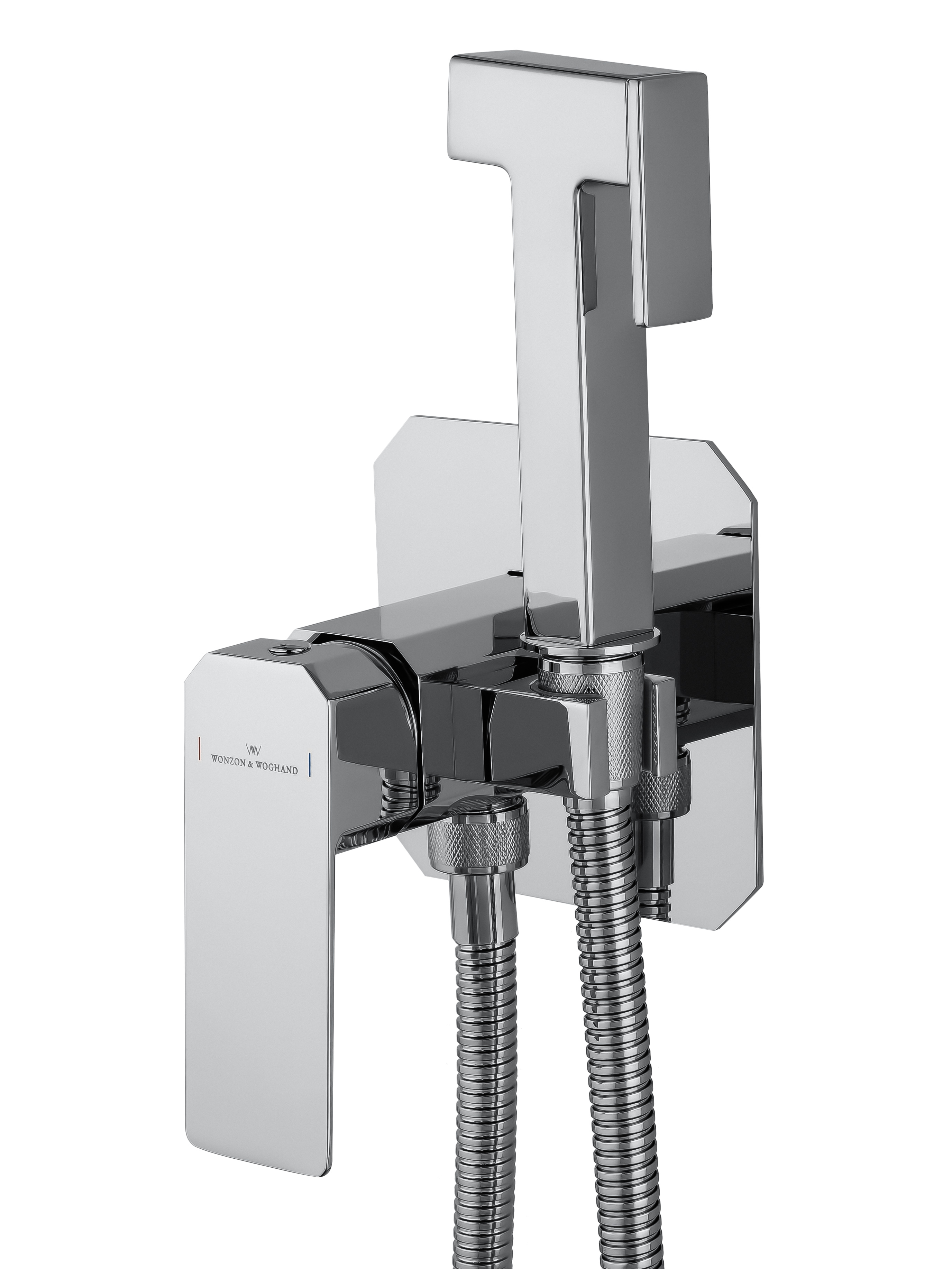 Смеситель с гигиеническим душем встраиваемый WONZON & WOGHAND DIAMOND, Хром (WW-88829011-CR) - Gidratop.ru изображение