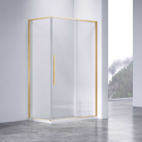 Душевой уголок Slim-N VSR-4SN9011CLG, 1100*900, брашированное золото, стекло прозрачное - Gidratop.ru изображение