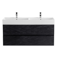 MOLVENO 46 База под раковину подвесная, под раковину с двумя чашами, с двумя выкатными ящиками, Nero, 1200x460x500, MOLVENO 46-120-2C-SO-2-NR - Gidratop.ru изображение