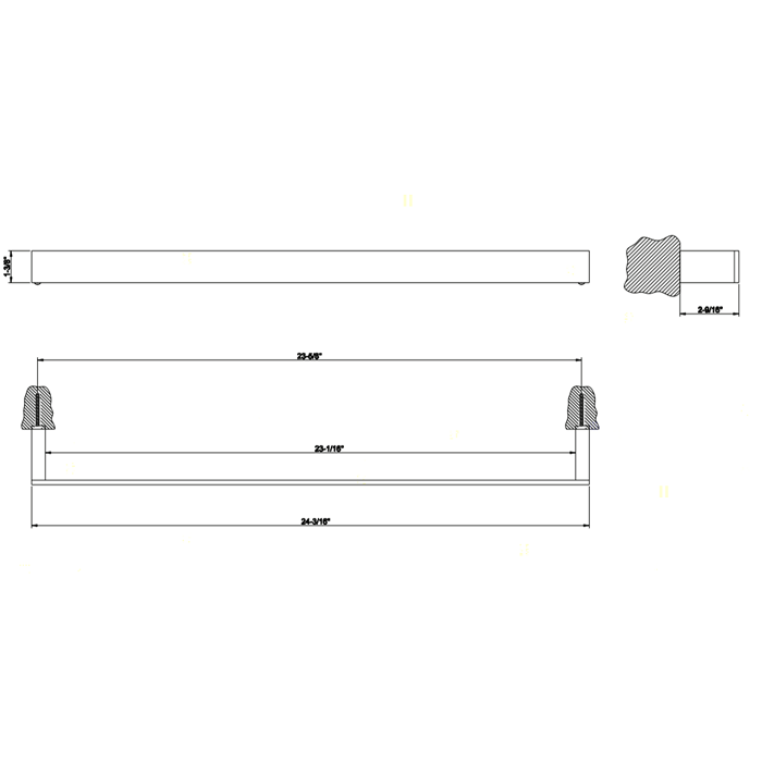 Gessi Rettangolo полотенцедержатель 60см, цвет: хром - Gidratop.ru изображение