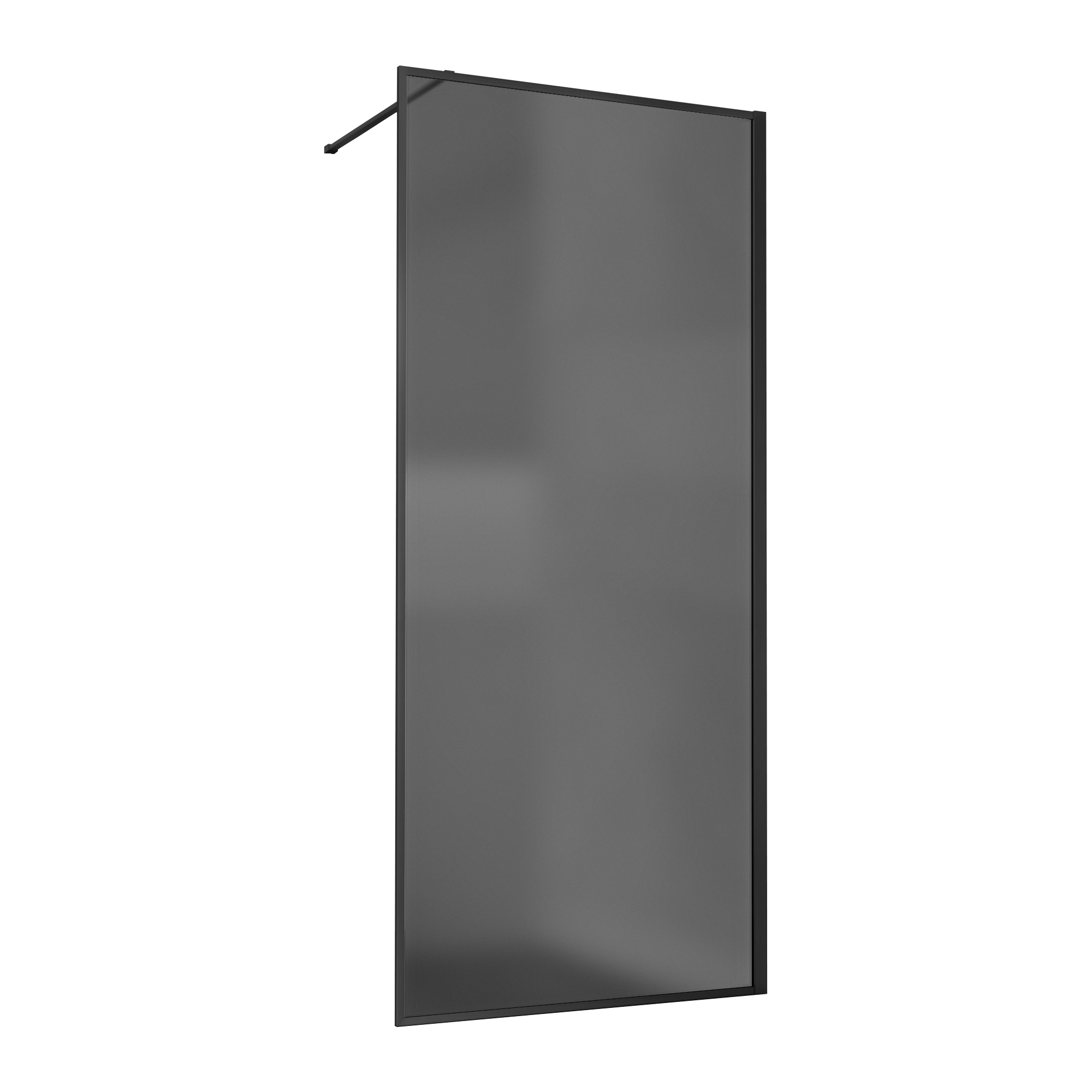 Душевая перегородка Walk-In VSW-1HP100GFB, 1000*2000, черный матовый, стекло матовое тонированное - Gidratop.ru изображение