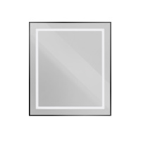 Зеркало в алюминиевой раме со встроенным светильником и сенсорным выключателем по периметру рамы, SPC-KRAFT-700-800-SENS-NERO, 700x800x32 мм - Gidratop.ru изображение
