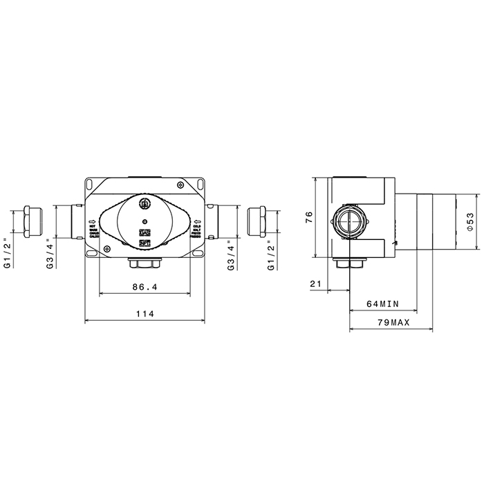 Newform Встраиваемая часть термостатического смесителя 3/4" - Gidratop.ru изображение