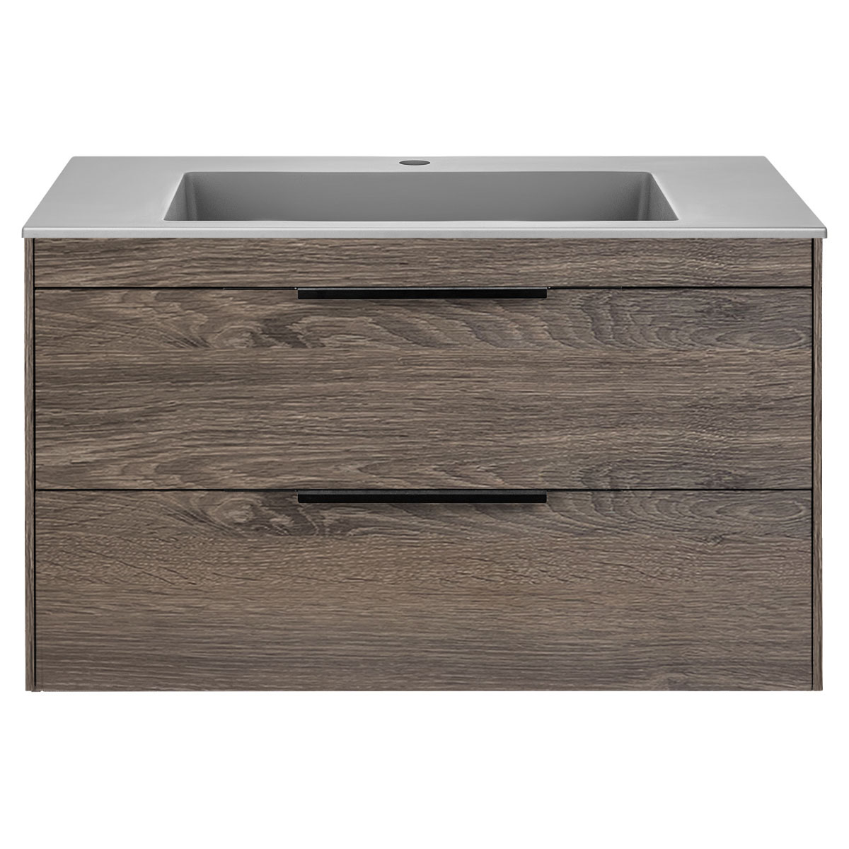 База под раковину Chiara 2D 800 подвесная, 2 выкатных ящика soft-close, R.Oak - Gidratop.ru изображение