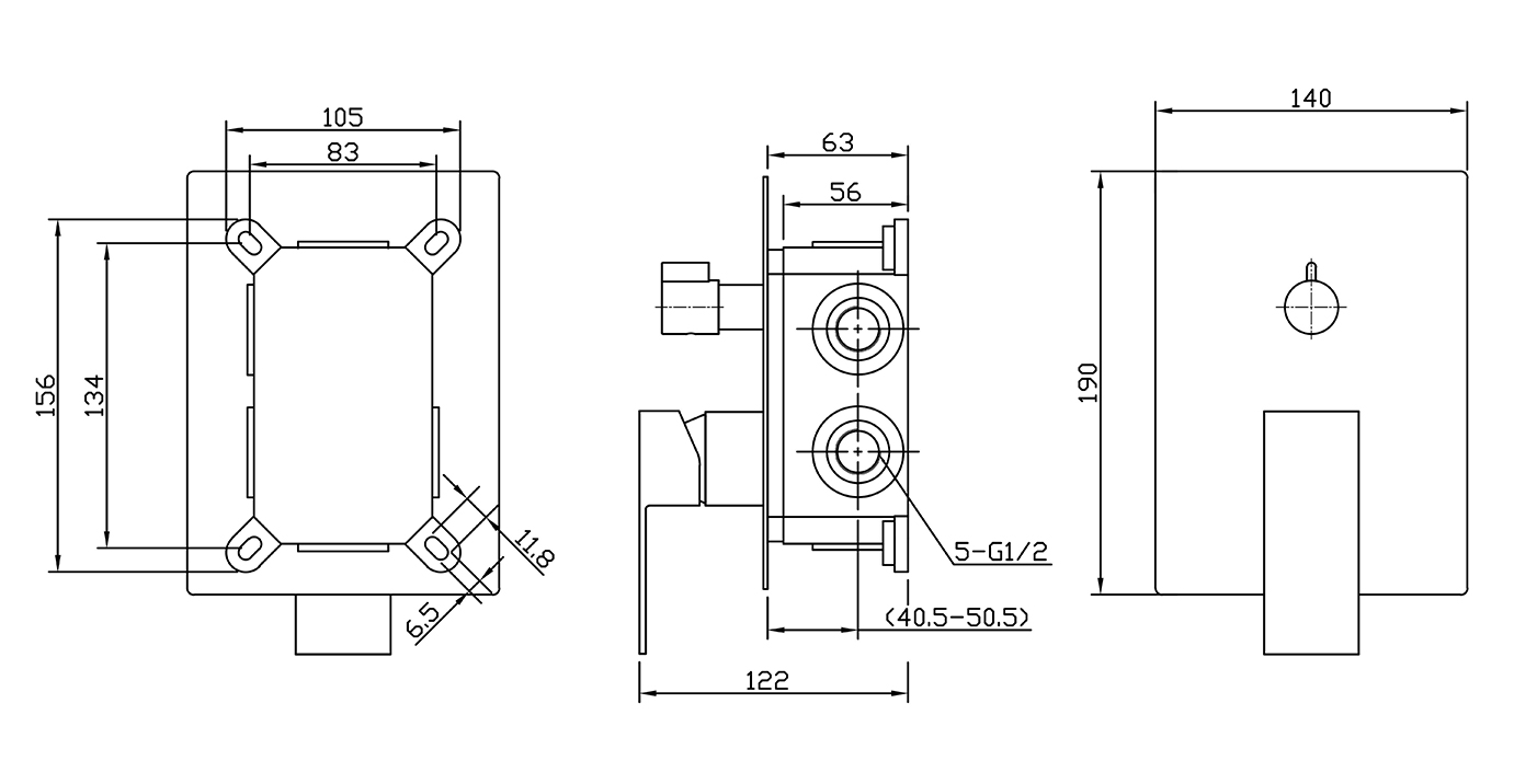 ROMANO Встраиваемый смеситель с переключателем, хром ROM-VDI-CRM - Gidratop.ru изображение