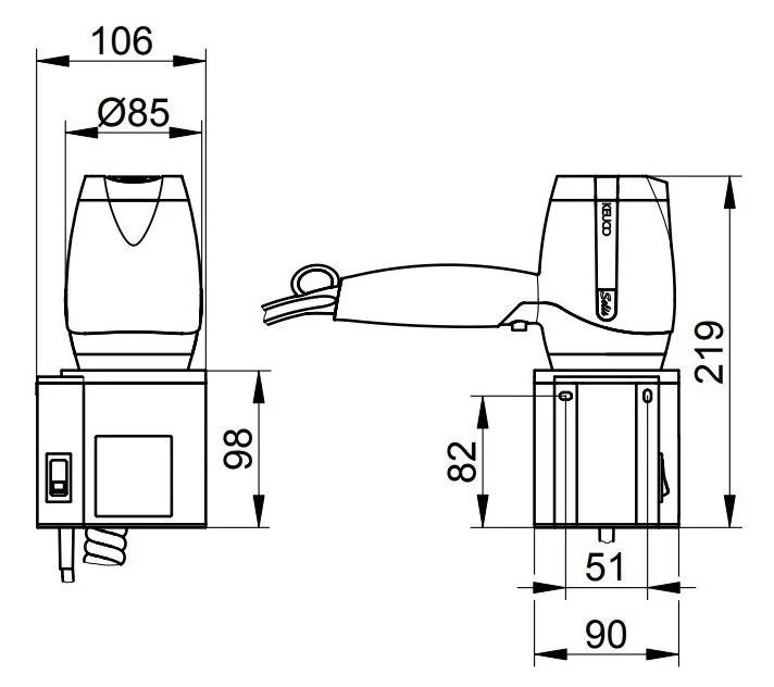 Фен Keuco Plan темно-серый, 14995010037 - Gidratop.ru изображение