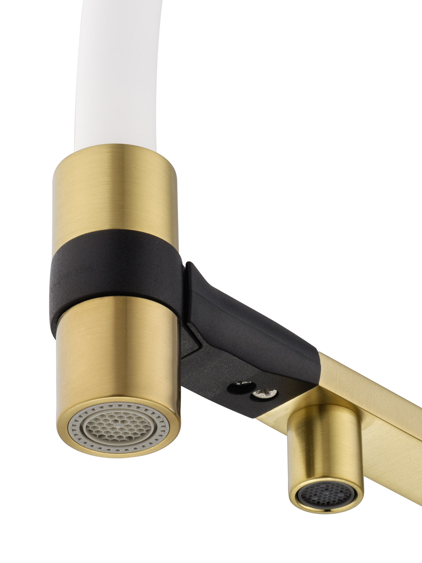 Смеситель для кухни с гибким изливом и подключением фильтра WONZON & WOGHAND, Брашированное золото (WW-88458012-BG（MW)) - Gidratop.ru изображение