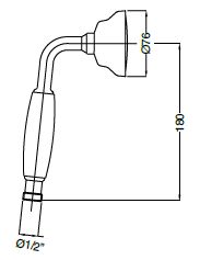 CZR-U-D1FC-02-M Ручной душ, ручка металлическая, исполнение бронза - Gidratop.ru изображение