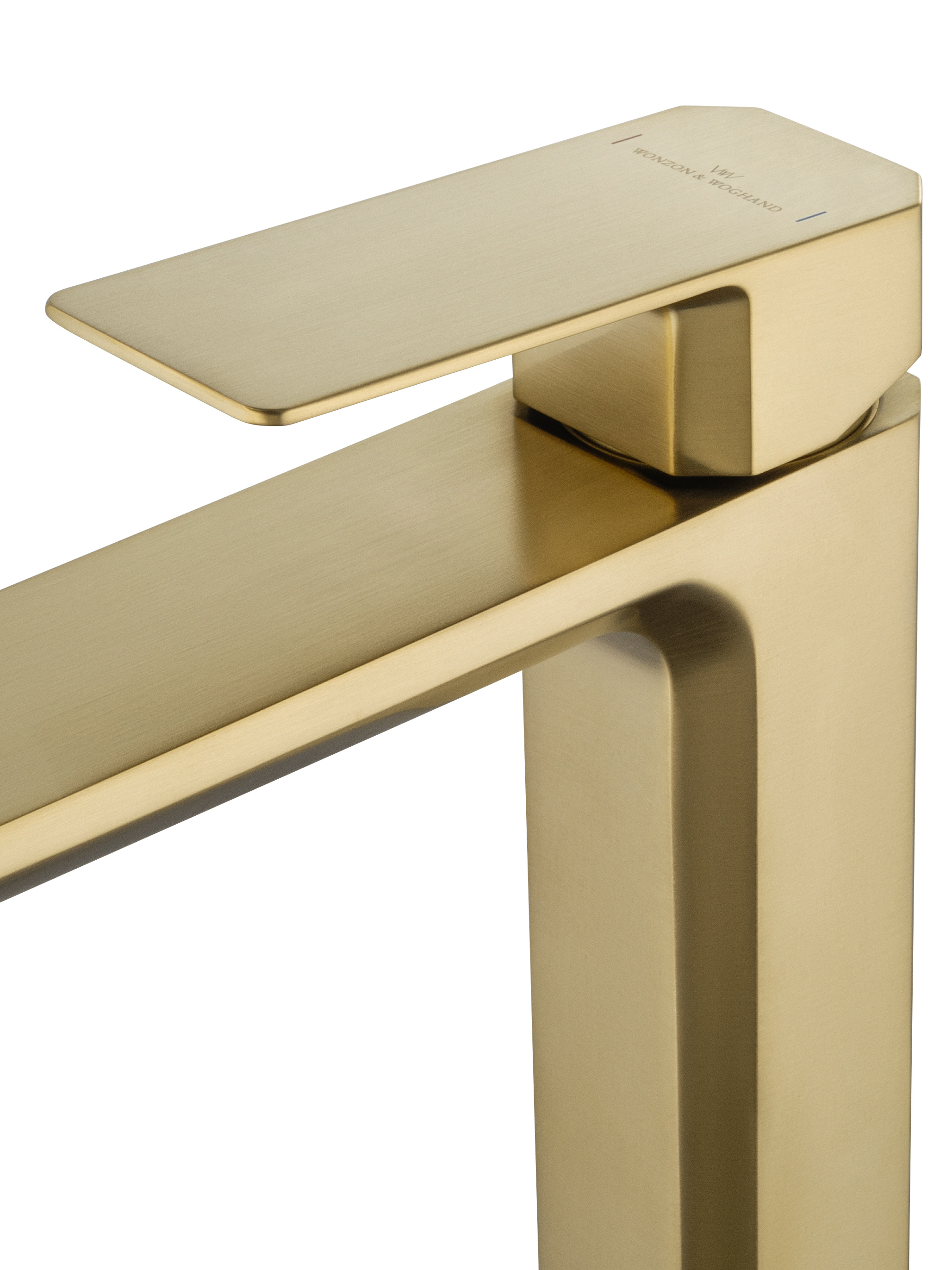 Смеситель для раковины высокий WONZON & WOGHAND DIAMOND, Брашированное золото (WW-88239011-BG) - Gidratop.ru изображение