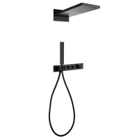 Душевая система ABBER Rund AF8752B скрытого монтажа без излива, термостат, черная матовая - Gidratop.ru изображение