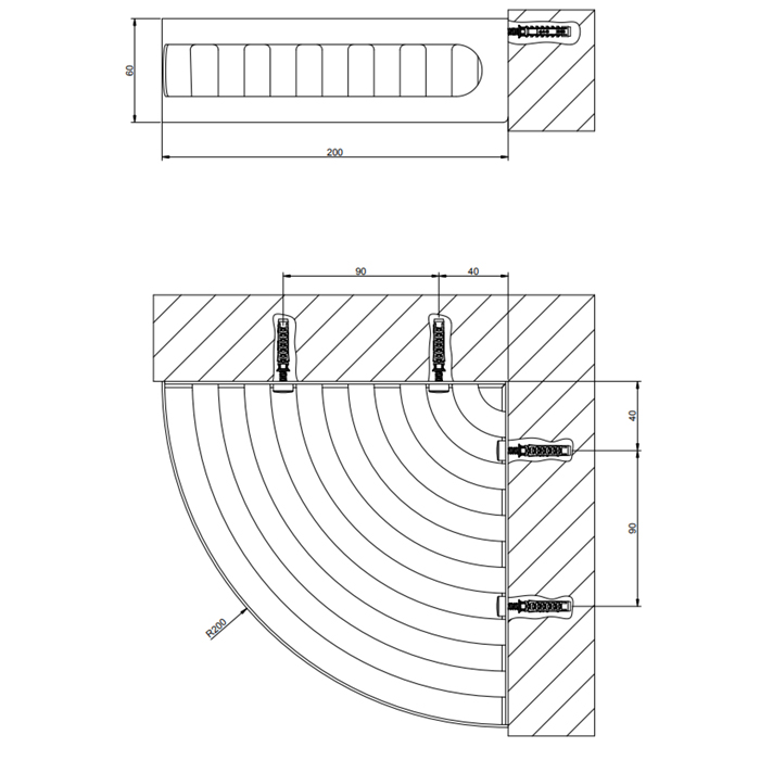 GESSI Rilievo полка угловая 20х20 см., цвет: хром - Gidratop.ru изображение
