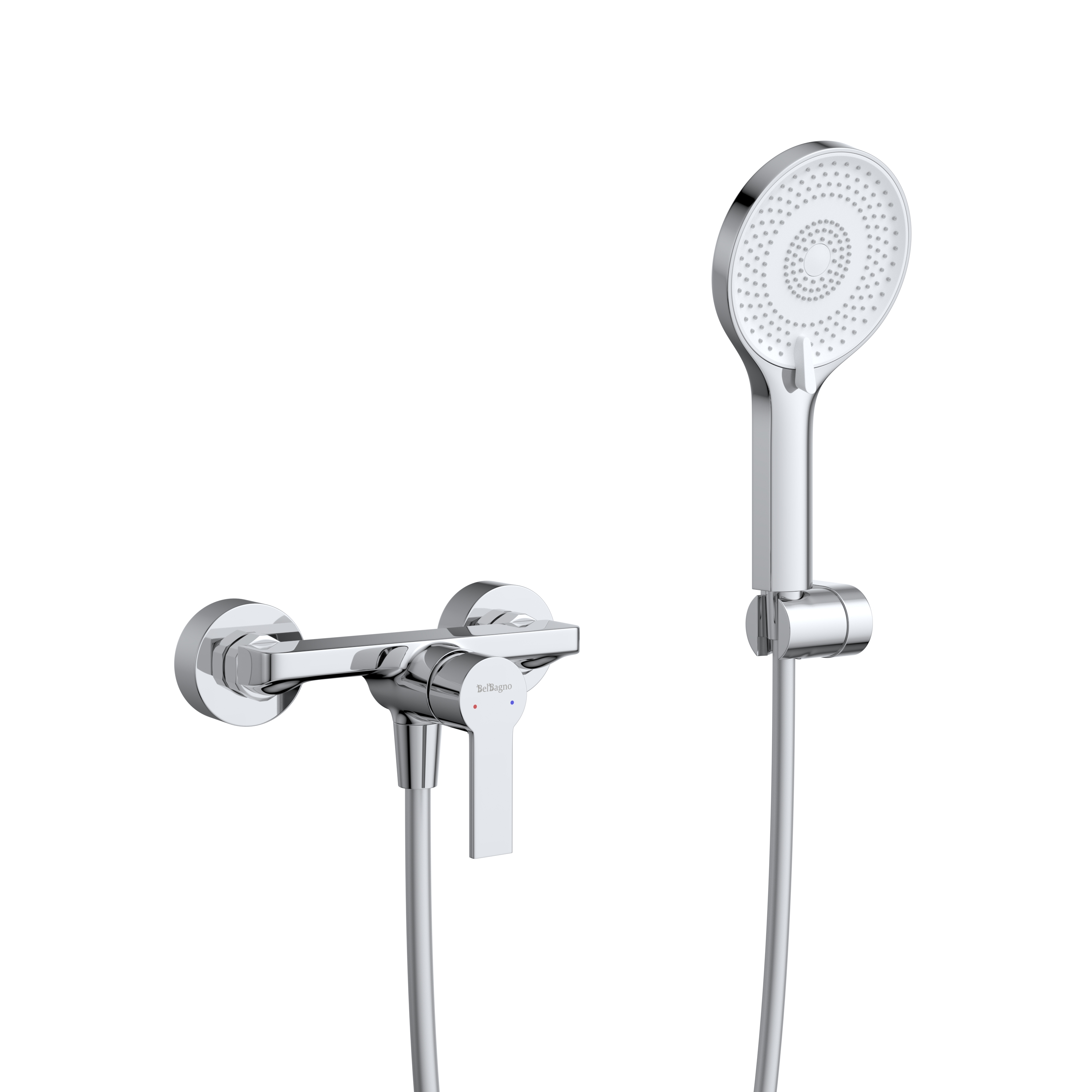 AURORA Смеситель для душа в комплекте с ручным душем, шлангом и держателем, хром AURORA-ESDM-CRM - Gidratop.ru изображение