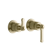 GESSI VENTI20 смеситель встраиваемый, однорычажный, с переключателем на 2 положения, внешняя часть, цвет Brushed Brass PVD