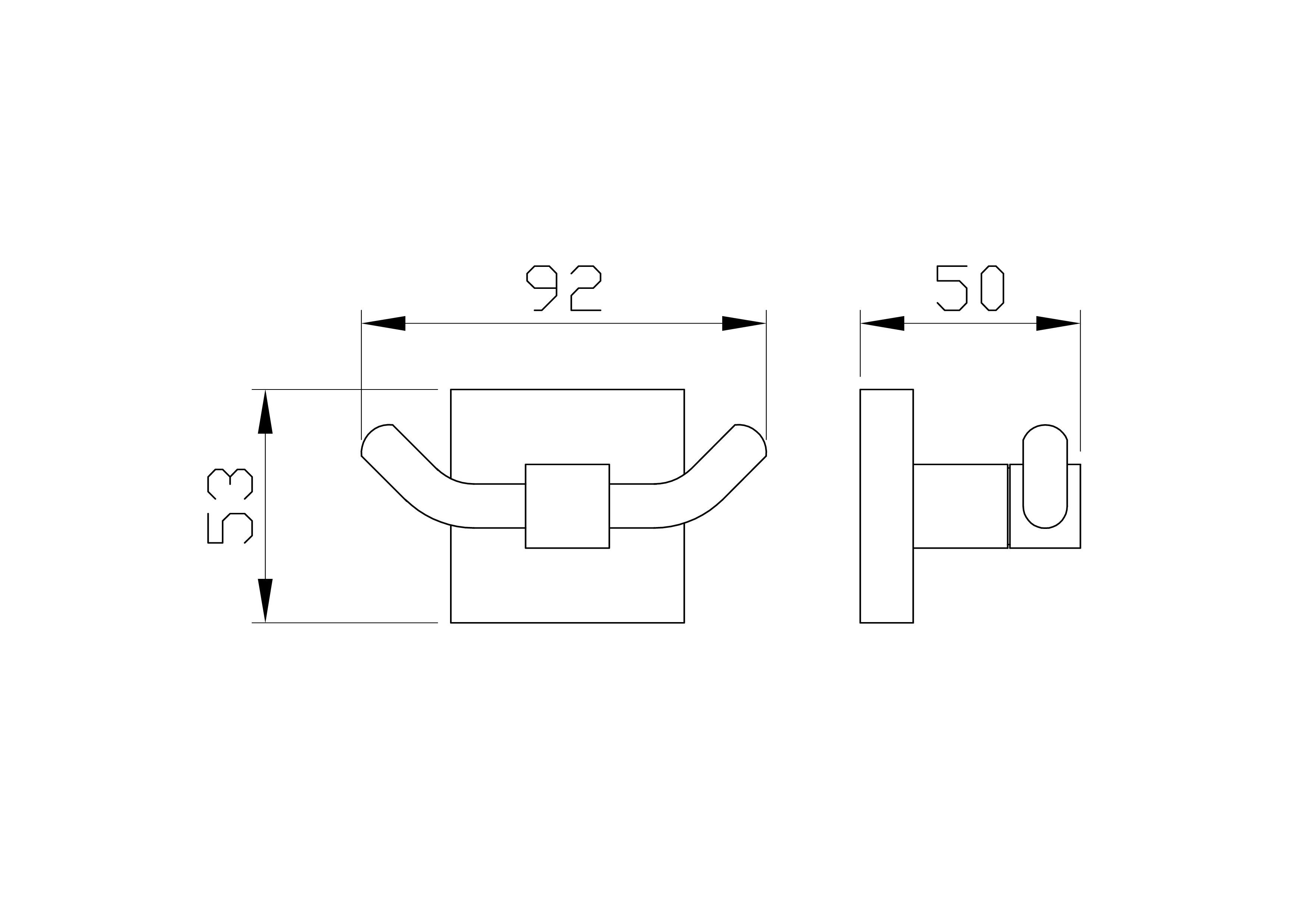 Двойной крючок для ванной WONZON & WOGHAND POLO, Брашированный никель (WW-8925-BN) - Gidratop.ru изображение