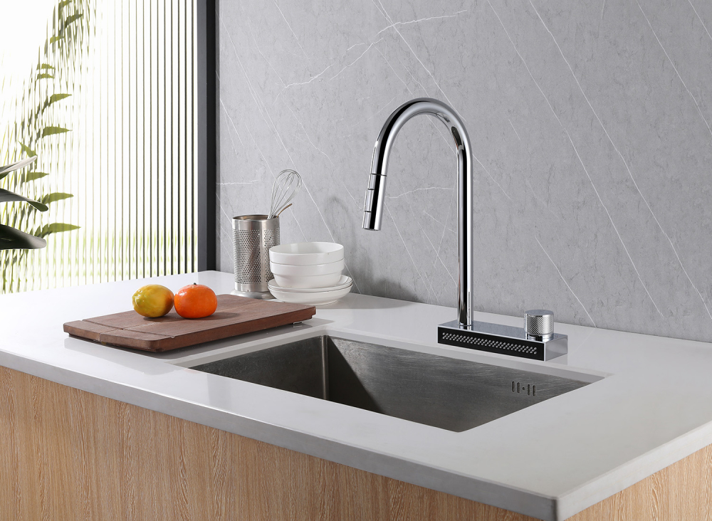 Смеситель ABBER Wasser Kreis AF8114 для кухни с выдвижной лейкой, хром - Gidratop.ru изображение