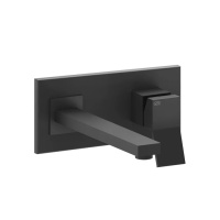 Gessi Rettangolo K встраиваемый однорычажный смеситель для раковины, излив 201мм(внешние части), цвет: черный - Gidratop.ru изображение