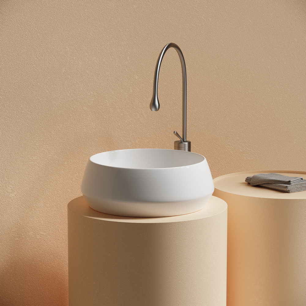 Раковина CERAMICANOVA Maya накладная круглая 400x400x140 белый CN12004 - Gidratop.ru изображение