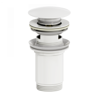 Донный клапан для раковины с переливом 1 1/4 WONZON & WOGHAND, Белый матовый (WW-88SS09-MW) - Gidratop.ru изображение