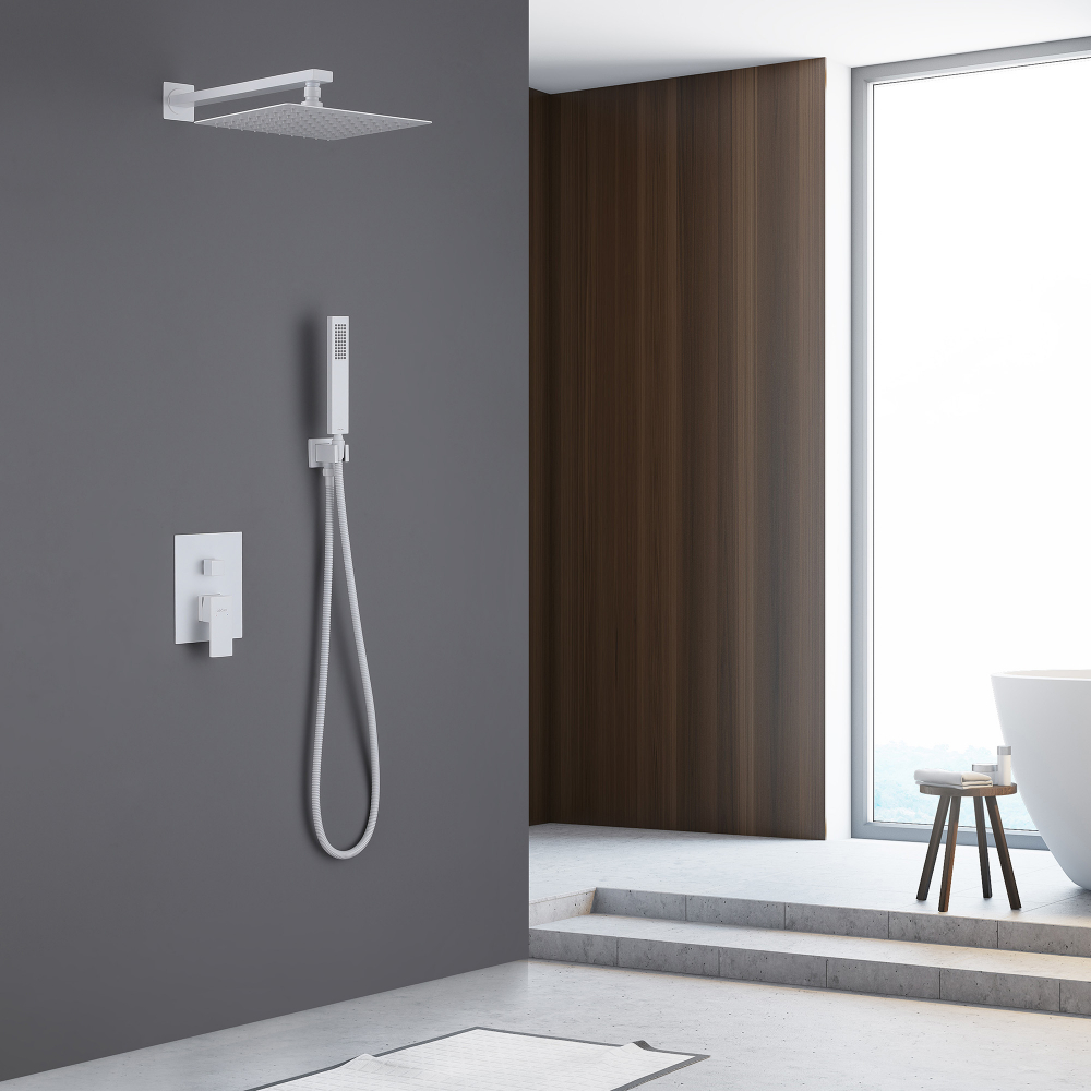 Душевая система ABBER Daheim AF8219W скрытого монтажа без излива, белая матовая - Gidratop.ru изображение