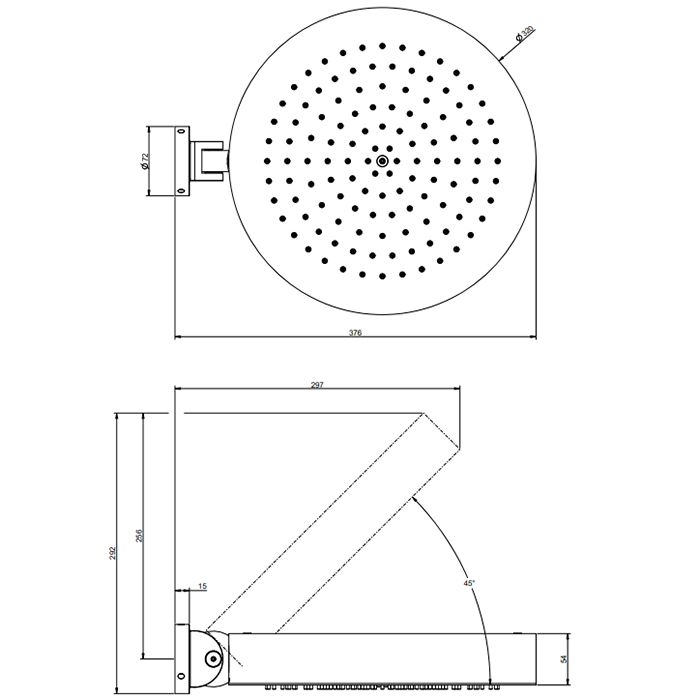 GESSI Origini верхний душ,защитой от известкового налета, цвет: Copper Brushed PVD - Gidratop.ru изображение