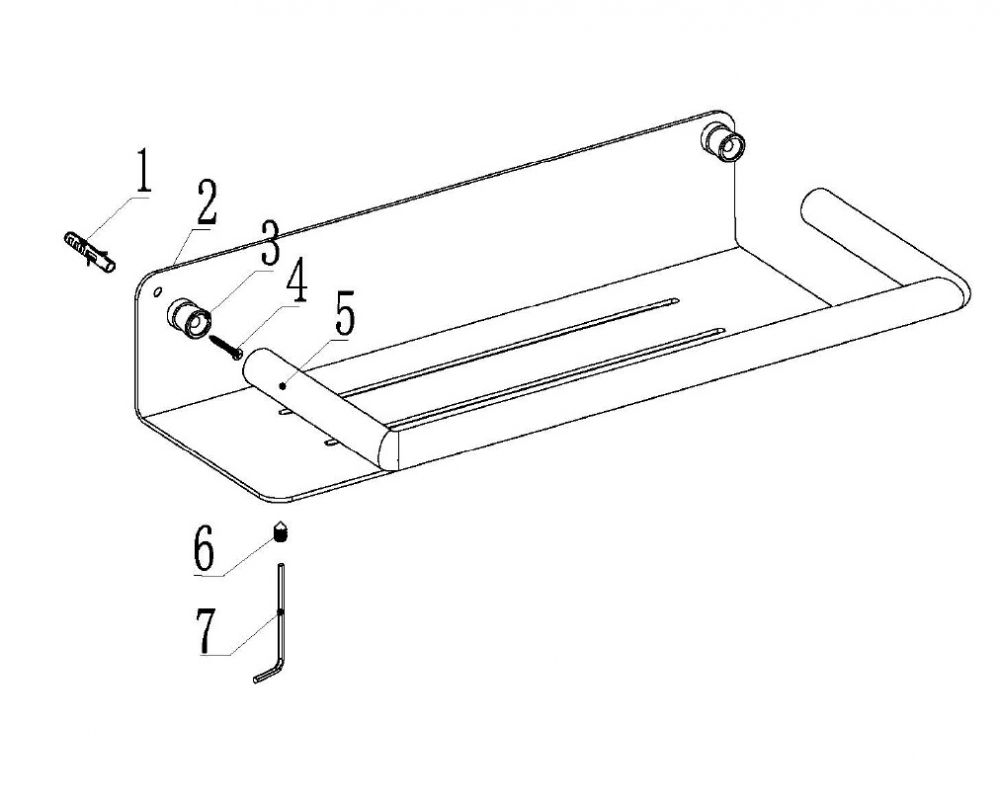 Полка ABBER Osten 316 AA1862BGG оружейная сталь брашированная - Gidratop.ru изображение