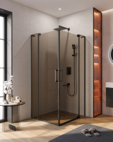 Душевой уголок CEZARES SLIDER-AH-2-80/90-100/110-BR-NERO - Gidratop.ru изображение