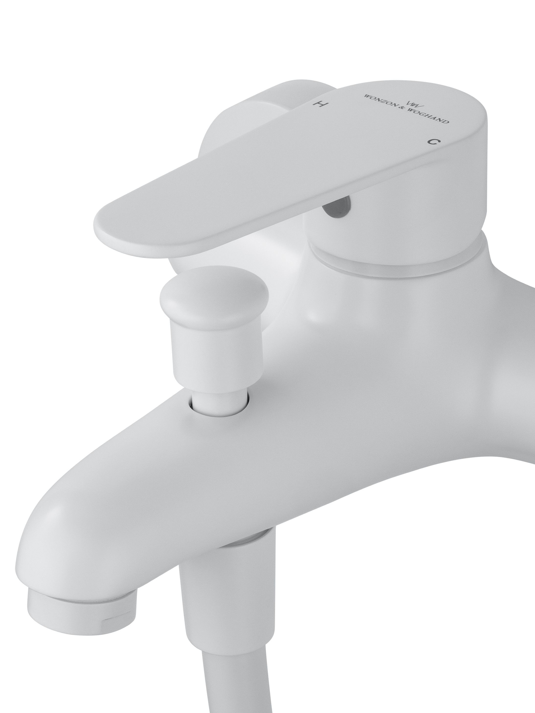 Смеситель для ванны с душем WONZON & WOGHAND ALFA, Белый матовый (WW-AE3204-MW) - Gidratop.ru изображение