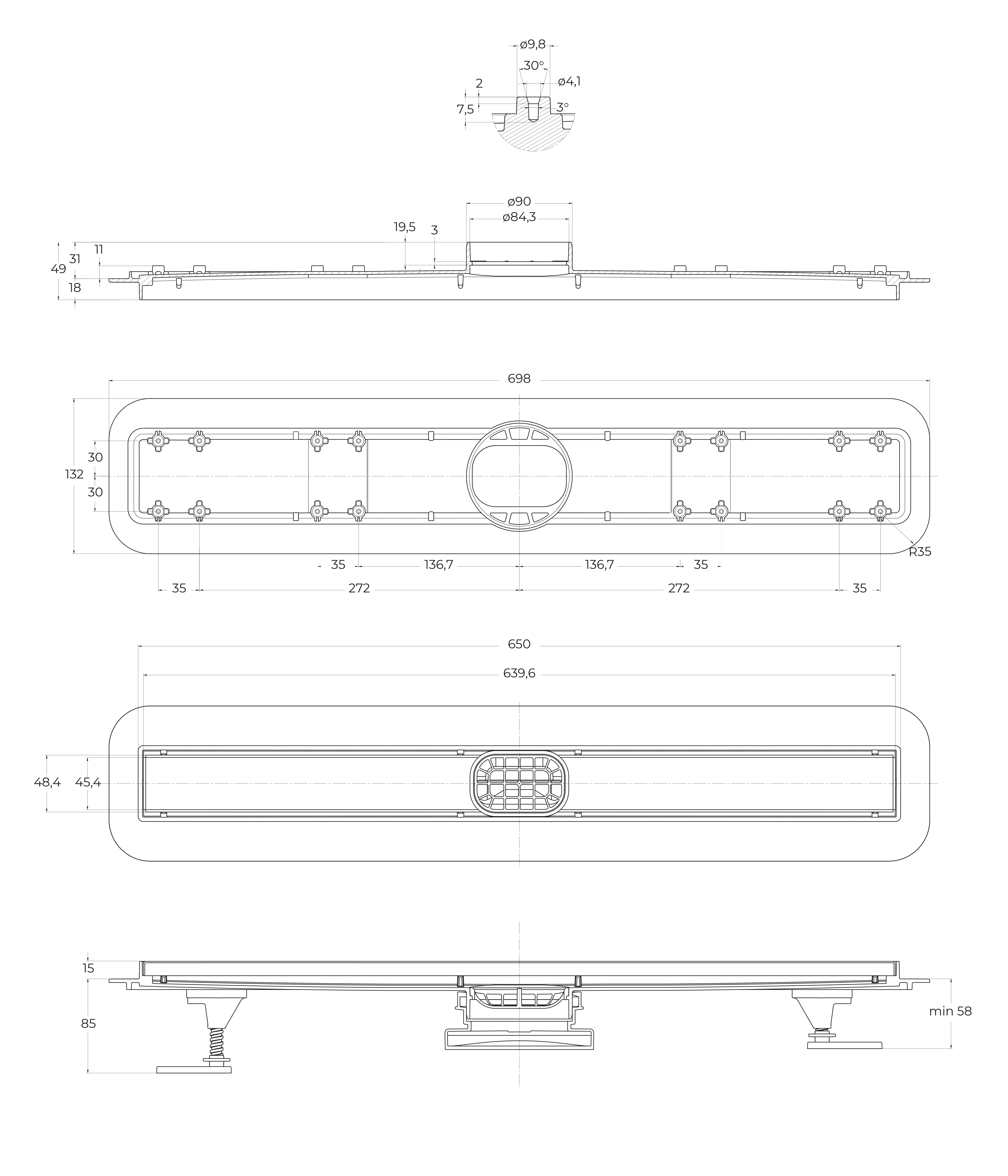 Душевой лоток BelBagno BB-LD-LUCE-70-BIANCO - Gidratop.ru изображение