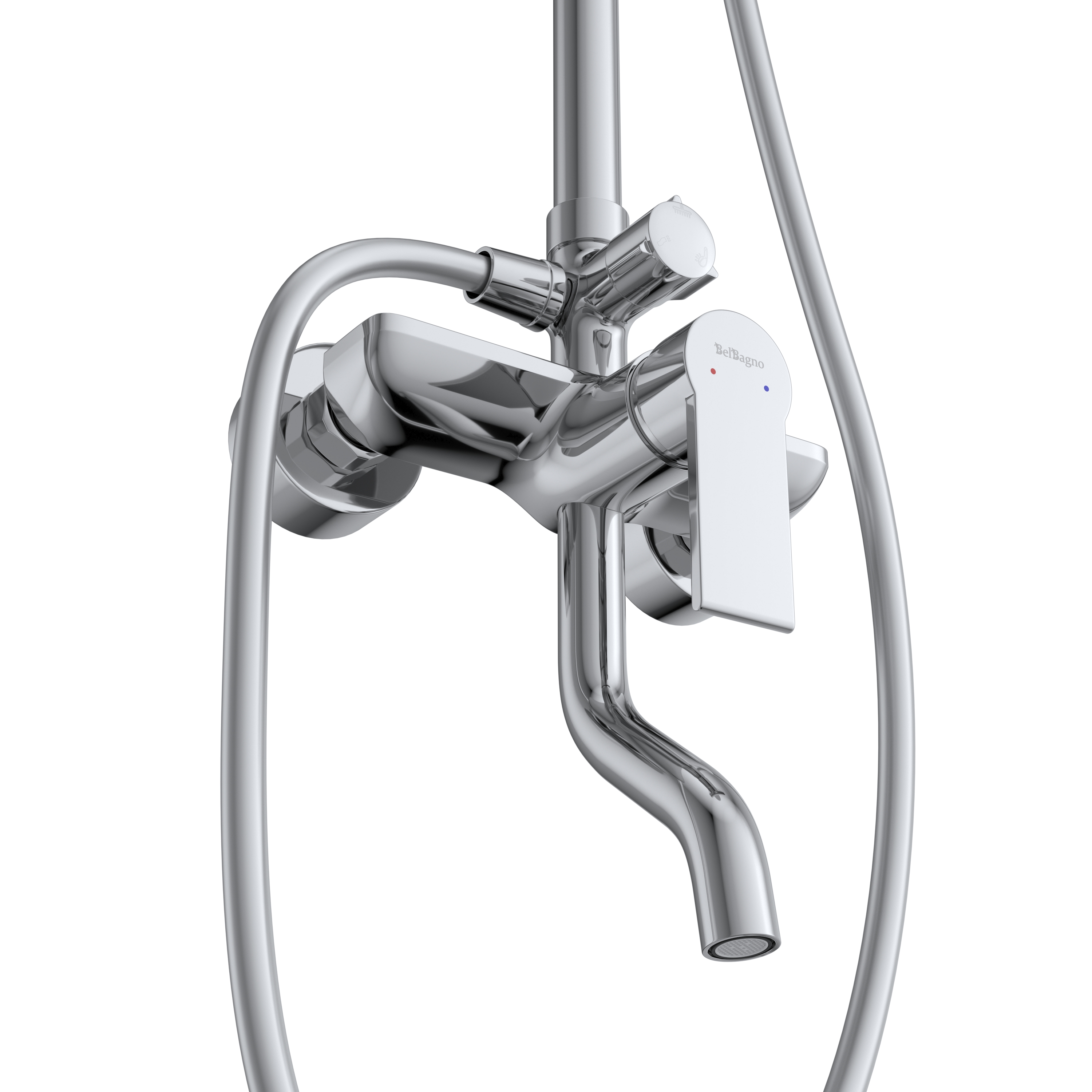 AURORA Душевая стойка со смесителем и изливом, хром AURORA-VSCM-CRM - Gidratop.ru изображение