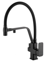 Смеситель для кухни с гибким изливом и подключением фильтра WONZON & WOGHAND, Черный матовый (WW-88458013-MB) - Gidratop.ru изображение
