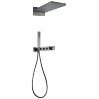 Душевая система ABBER Rund AF8752NG скрытого монтажа без излива, термостат, никель - Gidratop.ru изображение