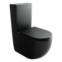 Напольный пристенный унитаз Metropol смыв Торнадо черный матовый CN4001TMB
