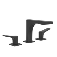 GESSI Rilievo смеситель для раковины на 3 отв. без донного клапана h=125мм, излив 154мм, цвет: nero XL - Gidratop.ru изображение
