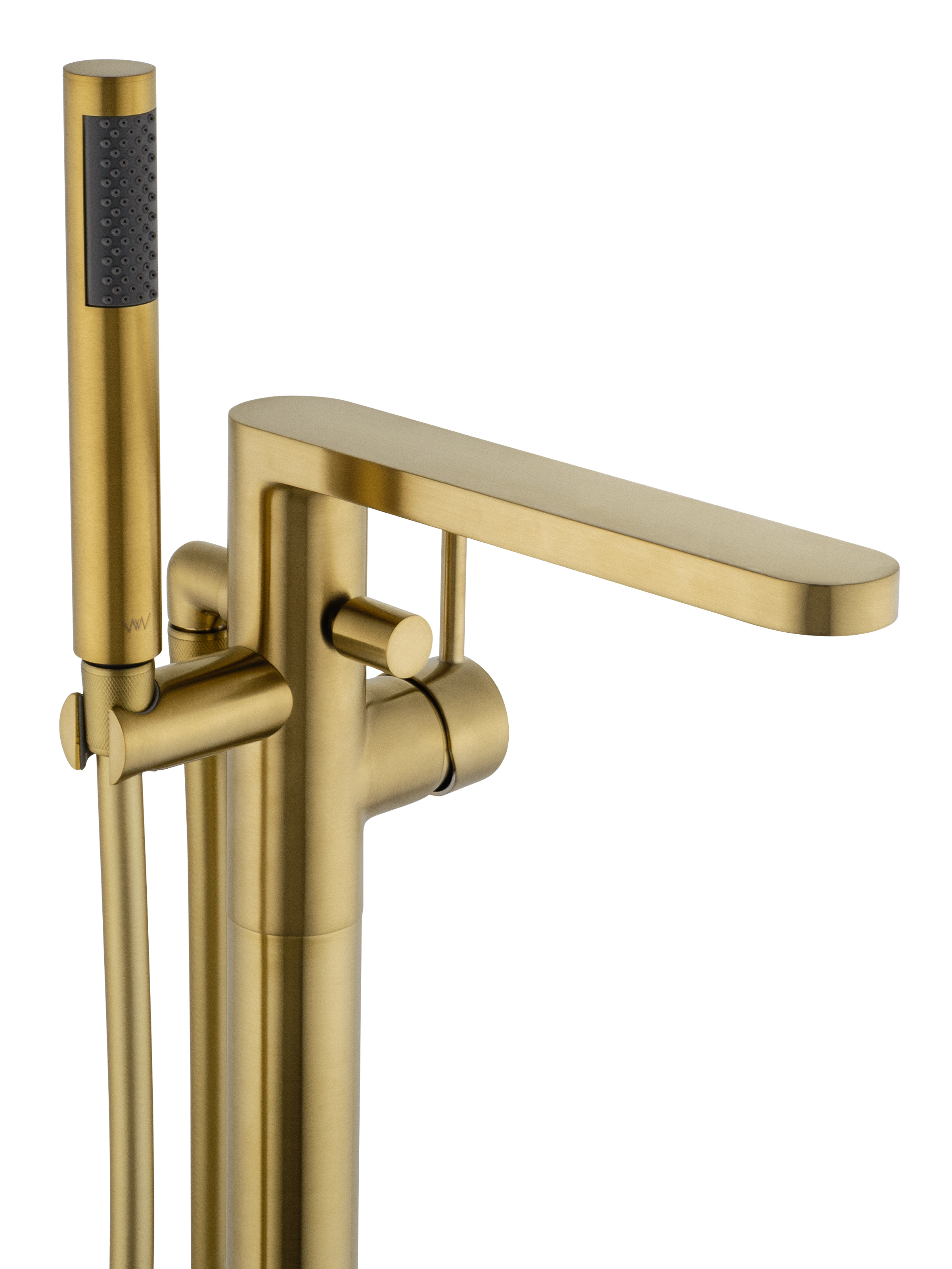 Смеситель для ванны напольного монтажа WONZON & WOGHAND STICK, Брашированное золото (WW-88649901- BG) - Gidratop.ru изображение