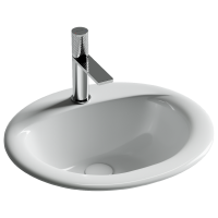 Раковина встраиваемая сверху CERAMICANOVA Sun овальная с переливом 515x455x200 мм цвет белый арт. CN6080